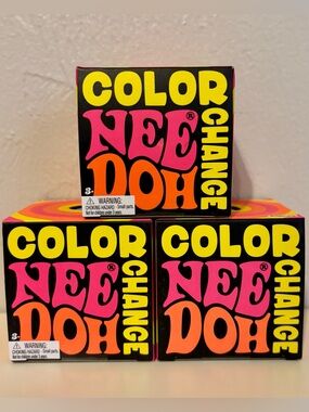 NeeDoh Color Changing Stress Balls - Yellow, Pink & Blue